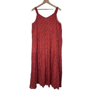 Joie Red Printed Cotton Dress Size M